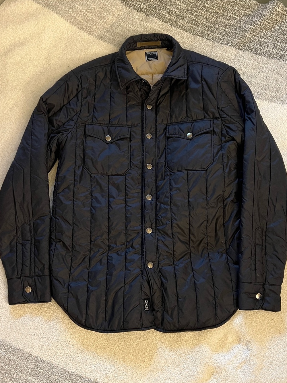 Todd Snyder Black Quilted Lightweight Shirt Jacket